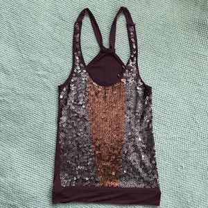 MNG by Mango | Silver & Bronze Sequin Racerback Top